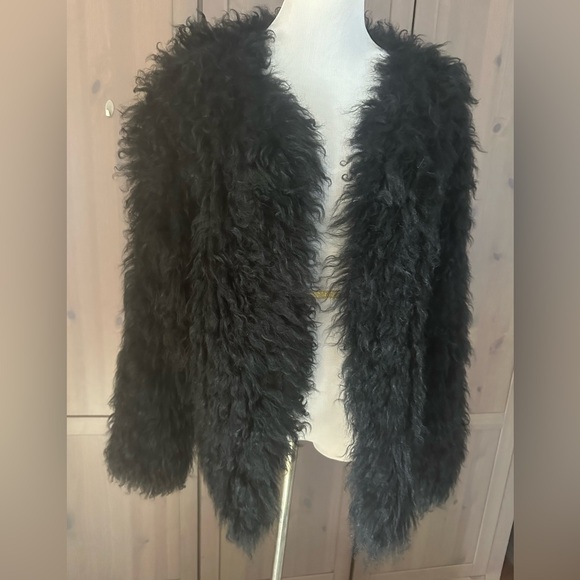 RAVN black 100% knitted lamb fur jacket size M - Picture 3 of 8